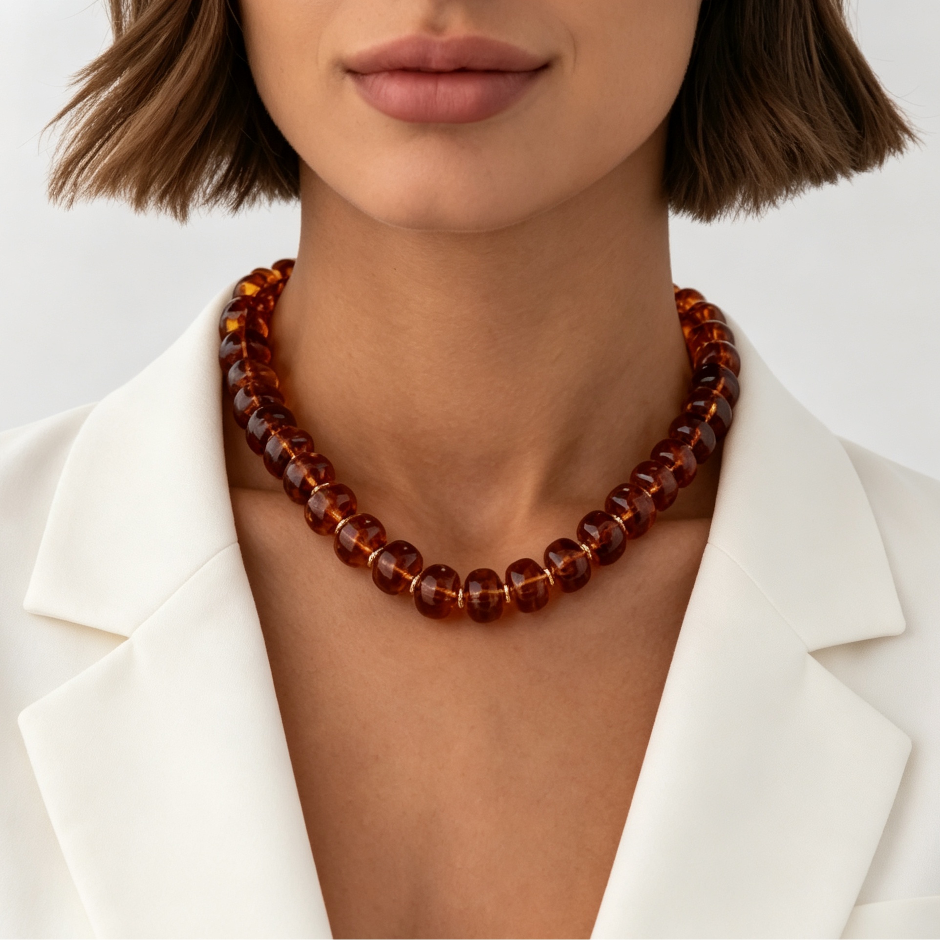 Women's Unique Geometric Flat Round Bead Splicing Necklace